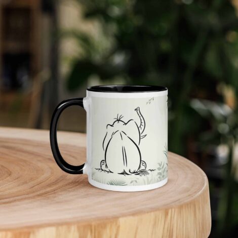 Seated Elephant Mug with Colour Inside