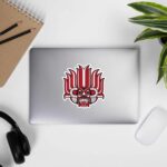 Sri Lankan yaka sticker on a silver laptop, perfect for cultural expression