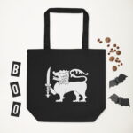 Sri Lankan Lion Tote Bag - Black Midnight Edition for cultural events