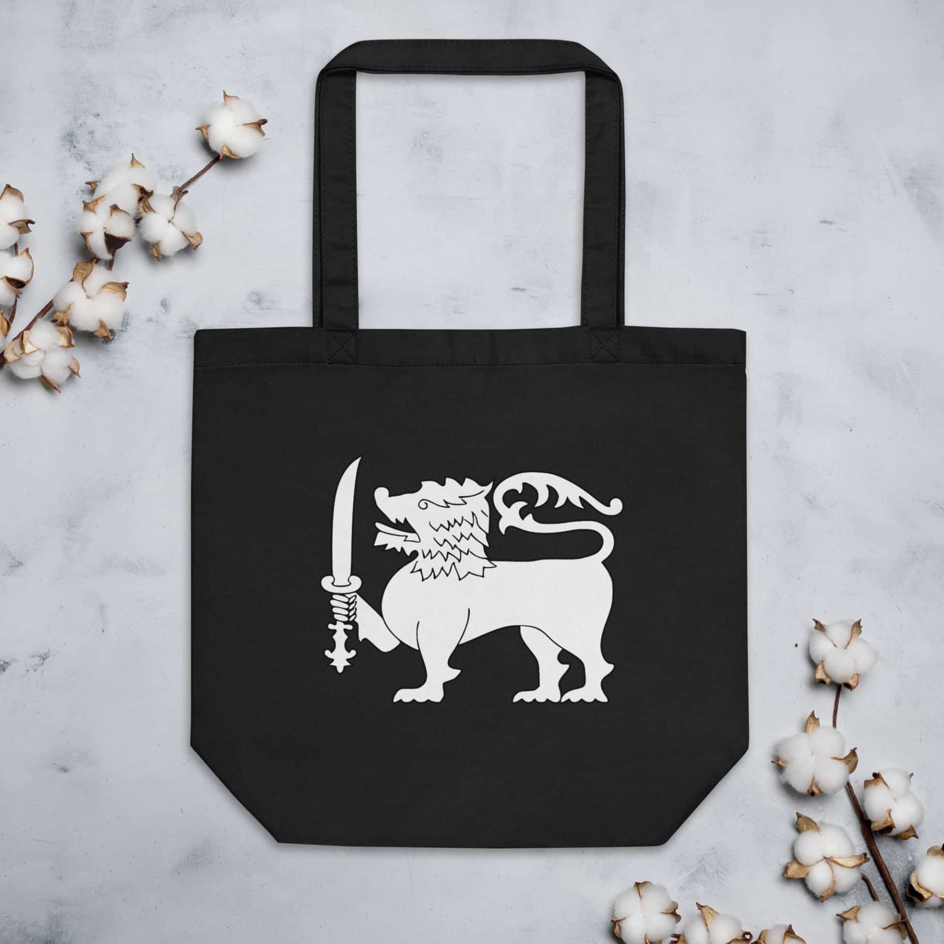 Eco-friendly Lion Tote Bag with Sri Lankan traditional symbol