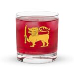 Handcrafted Sri Lankan Flag Lion Whiskey Glass for cocktail lovers