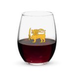 Lion Wine Glass featuring Sri Lankan flag design for wine lovers