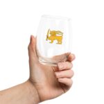 Elegant Lion Wine Glass part of exclusive Sri Lankan Merch