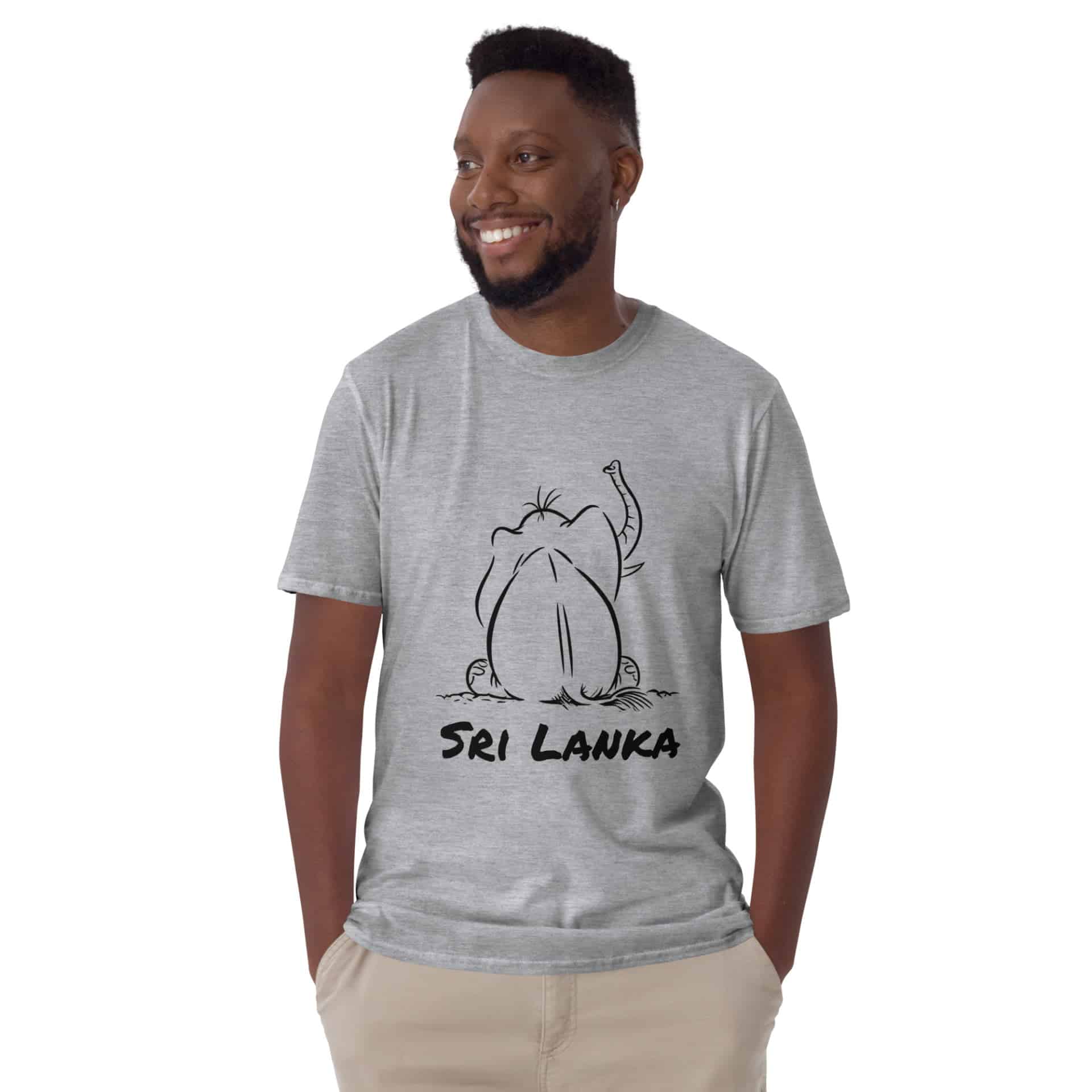 Minimalist Seated Elephant design T-Shirt with cultural flair
