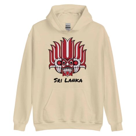 Colourful Sri Lankan Yaka Hoodie with bold mask design