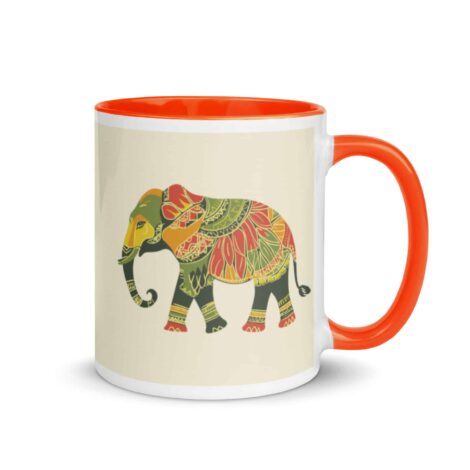 Unique Colourful Elephant Mug with traditional Sri Lankan art