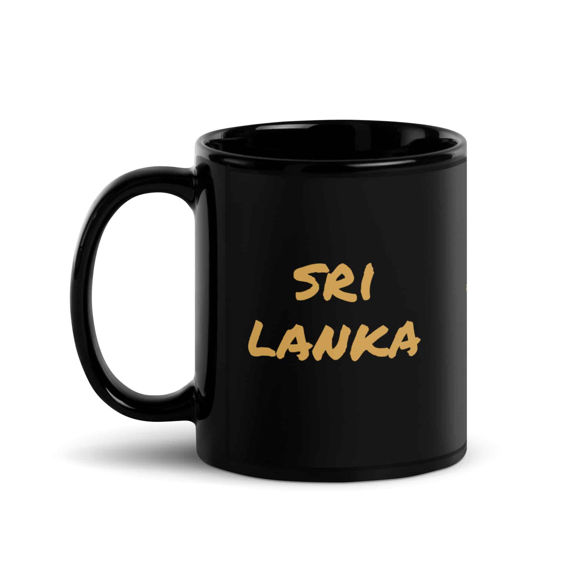 Artistic ceramic sri lankan mug featuring golden sri lankan elephant mandala pattern for tea and coffee