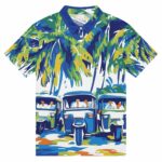 Premium quality Sri Lankan polo shirt with cultural tuk-tuk pattern
