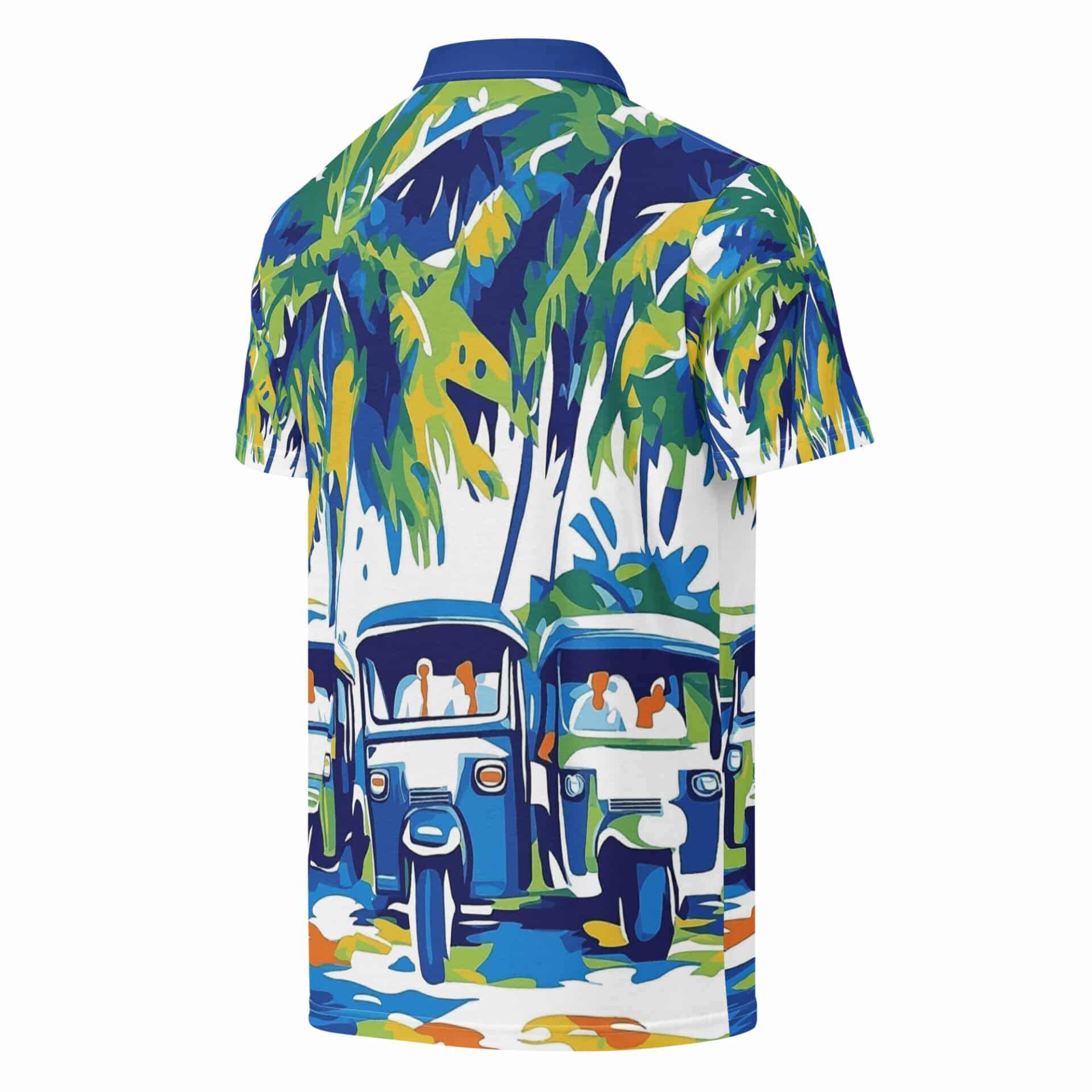 Stylish slim fit polo shirt with Sri Lankan tuk-tuk heritage design