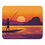 Sunset Sri Lankan Fisherman Mouse Pad with traditional Sri Lankan design and cultural artwork