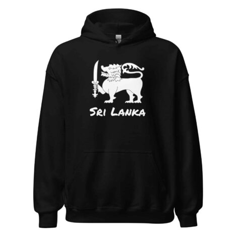 Sri Lankan Flag Lion Hoodie highlighting quality stitching details