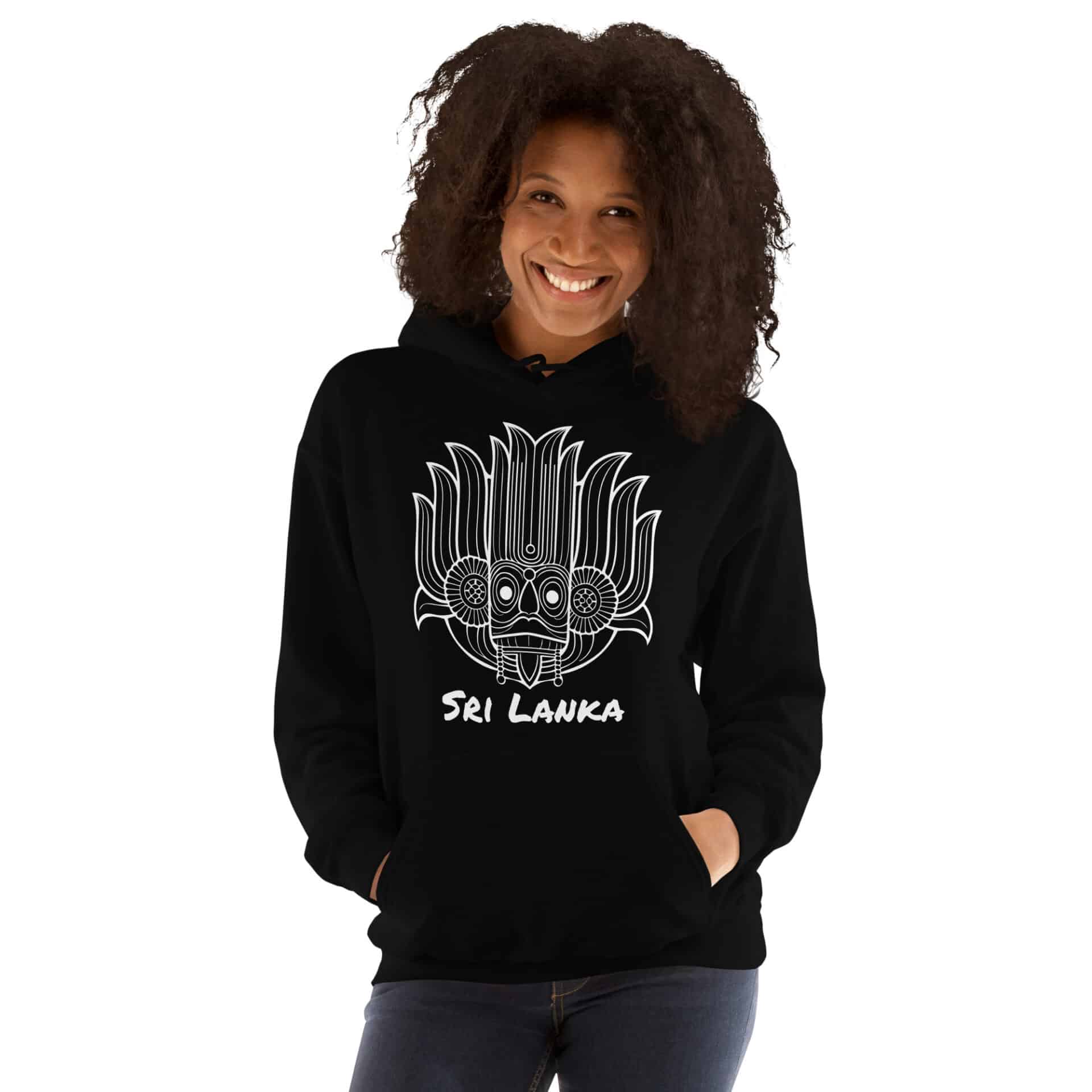 Sri Lankan Yaka Hoodie styled with casual wear outfit