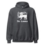 Front view of Sri Lankan Flag Lion Hoodie in flat lay style