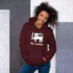 Sri Lankan Flag Lion Hoodie showcasing durable rib-knit cuffs