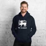 Sri Lankan Flag Lion Hoodie showcasing high-quality fabric texture from back