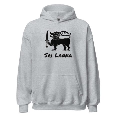 Sri Lankan Flag Lion Hoodie showing detailed lion emblem design