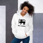 Sri Lankan Flag Lion Hoodie styled with traditional accessories