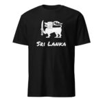 Sri Lankan Flag Lion T-Shirt in Black, unisex premium cotton with iconic lion emblem for cultural pride.