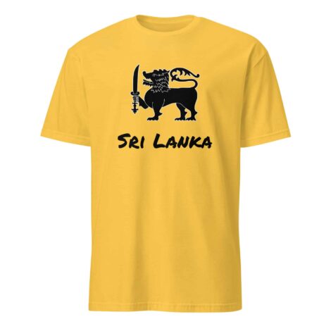 Sri Lankan Flag Lion T-Shirt in Daisy, styled casually for outdoor gatherings and cultural celebrations.