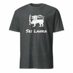 Durable Sri Lankan T-Shirt in dark heather with cultural design, great for men and women.