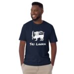 Sri Lankan Flag Lion T-Shirt with premium cotton material in navy, perfect for Sri Lankan heritage celebrations.