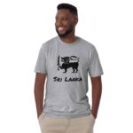 Sri Lankan Flag Lion T-Shirt in Sport Grey for men, featuring a durable cotton-poly blend for everyday wear.