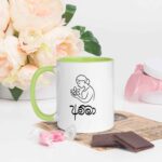 Unique Amma Drinking Mug with temple-inspired floral artwork