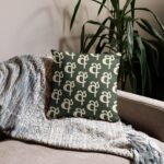 Premium Sinhala Pillows – Ligature “අ” Design on Green