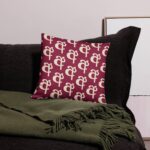Sinhala Pillows with “අ” Letter – Red Home Decor Cushion