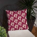 Sri Lankan Pillows – Sinhala Ligature “අ” Red Cushion Design