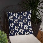 Blue Sinhala Ligature Pillow – stylish Sri Lankan Merch