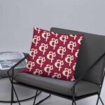 Sinhala Ligature Pillow with Red Cover – Unique Sinhala Pillows