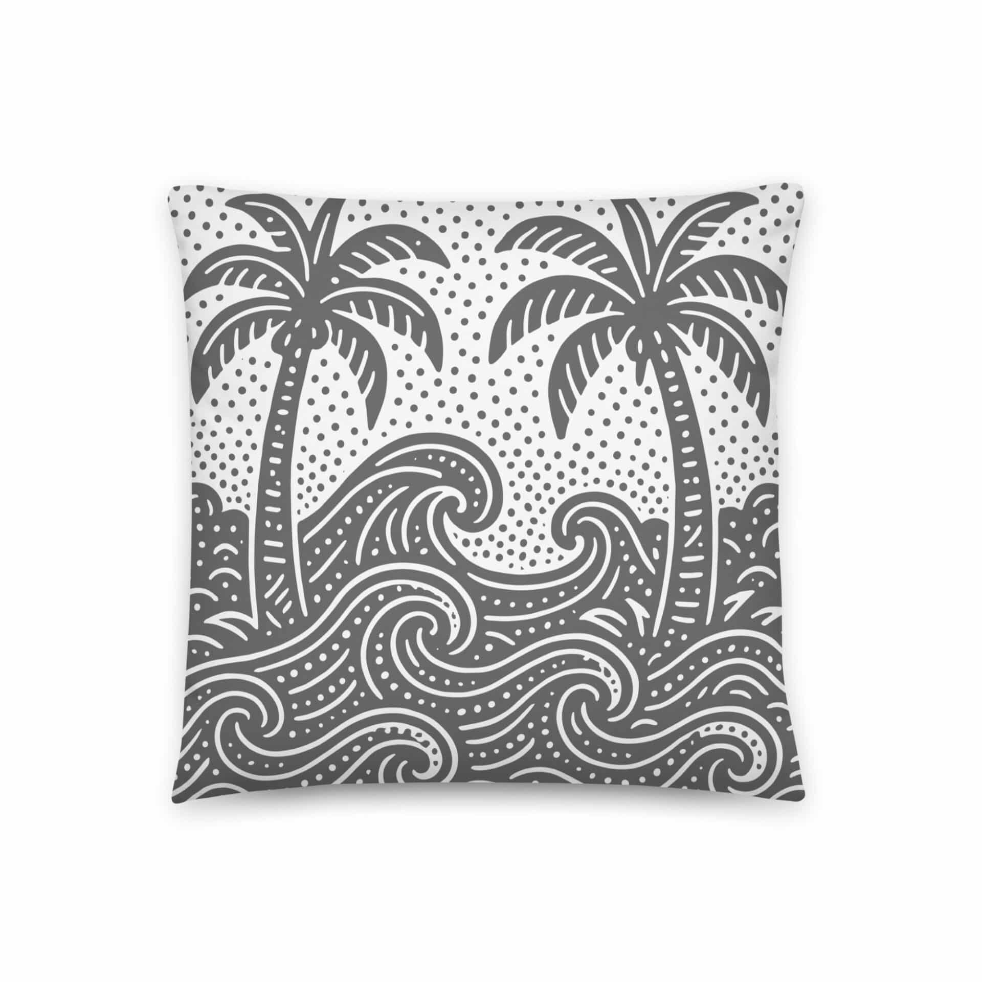 Sri Lankan coastal scene decorative pillow on sofa