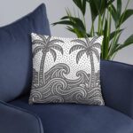 Sri Lankan coastal pillow with hidden zipper detail
