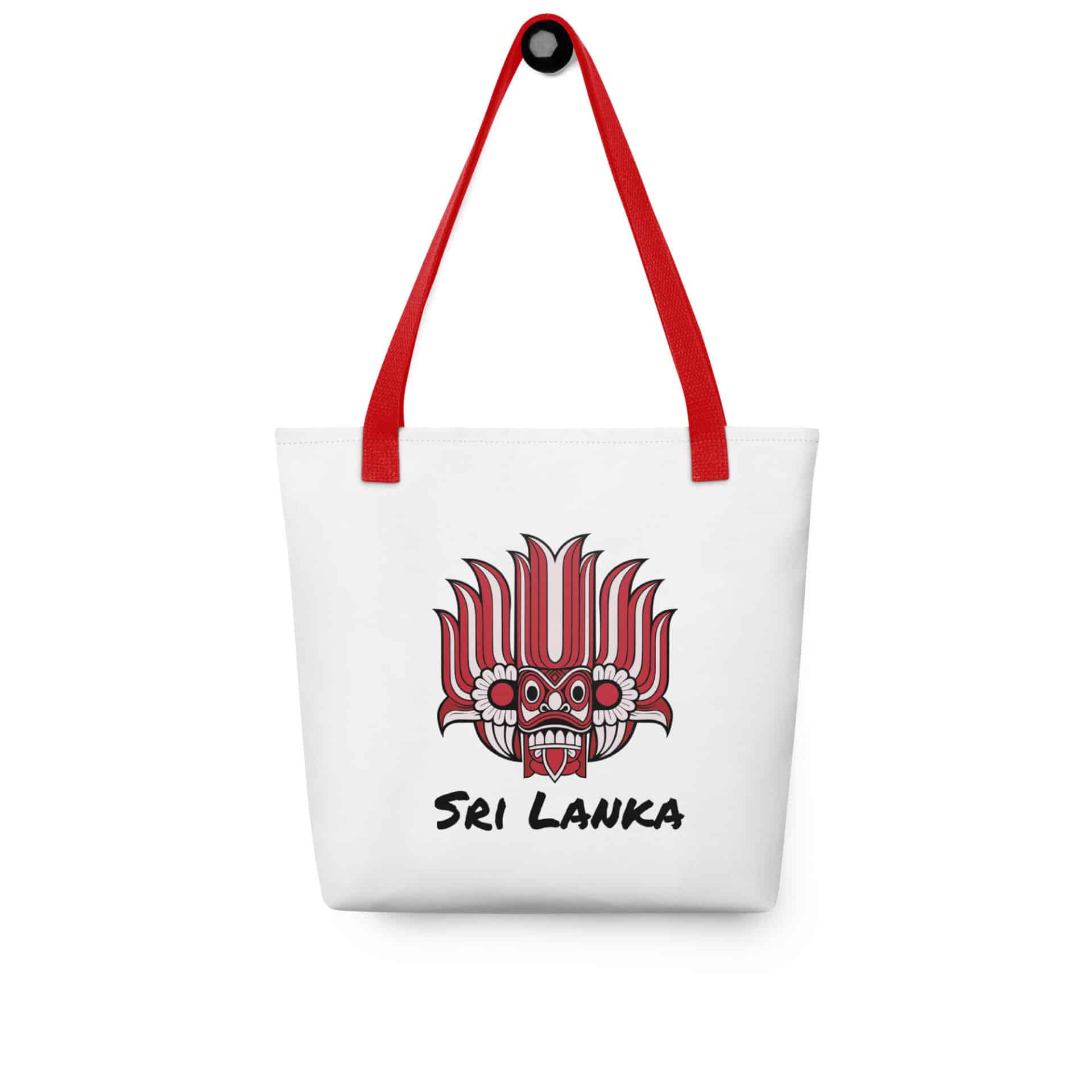 Sri Lankan Yaka Tote Bag with vibrant protective mask artwork
