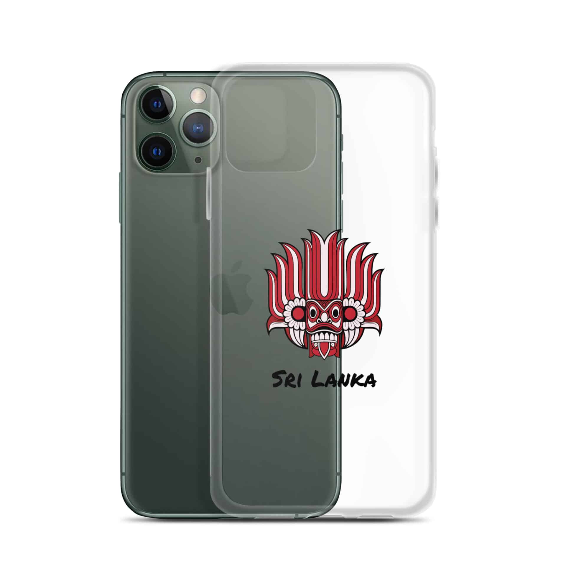 Back of an iPhone protected by the Sri Lankan Yaka Clear Case.