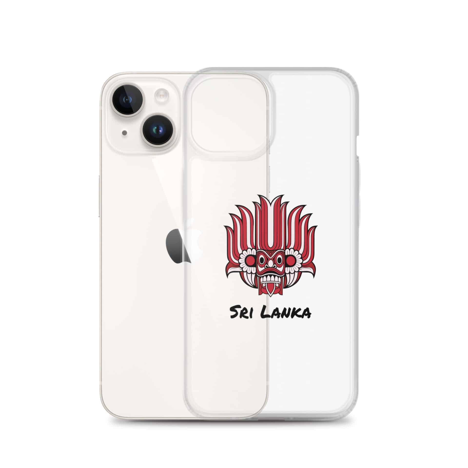 Detailed shot of the bold colours in the Sri Lankan Yaka Clear Case design.