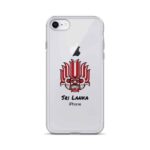 Colourful Sri Lankan Yaka Clear Case shown on an iPhone.