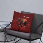 A beautifully made bed styled with the Cinnamon Tusker Pillow, enhancing the bedroom decor.