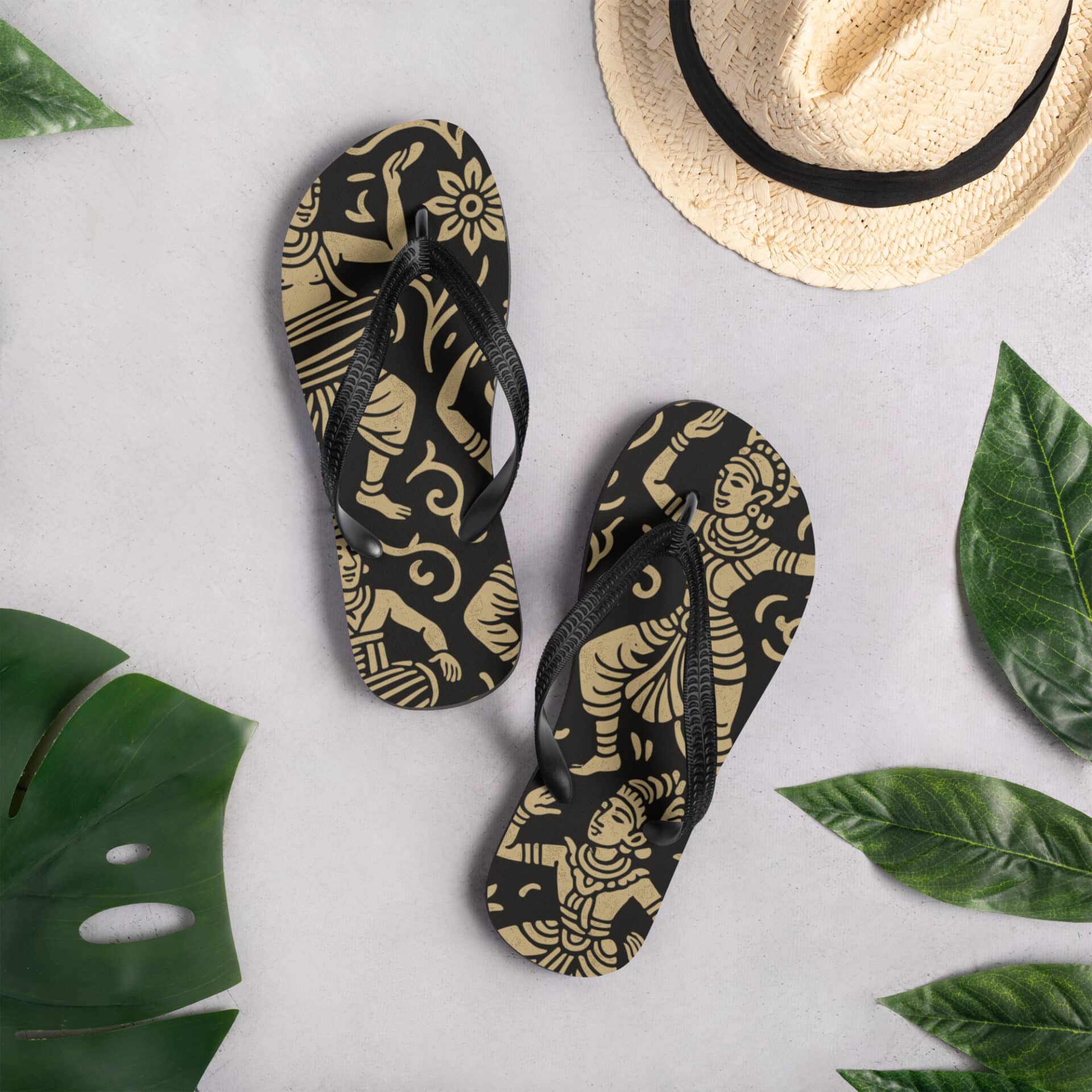 Comfortable Sri Lankan Flip-Flops featuring cultural designs and durable rubber soles