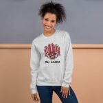 Authentic Sri Lankan Yaka Sweatshirt in daylight, perfect gift choice among Sri Lankan Merch apparel collections