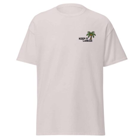 Home 7 8 Keep It Lankan Embroidered T-Shirt with palm tree design - authentic Sri Lankan merch