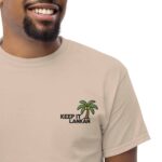 Sri Lankan merch Keep It Lankan t-shirt with palm tree embroidery